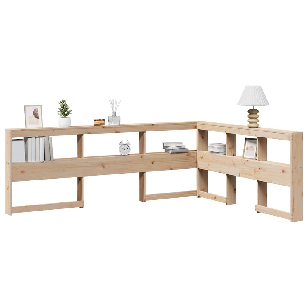 Tête de lit de bibliothèque en forme de L 135cm bois massif pin - XIOS