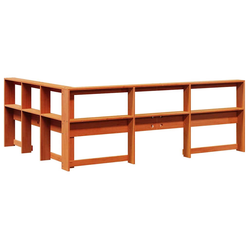 Tête de lit de bibliothèque forme de L 135 cm bois massif pin - XIOS