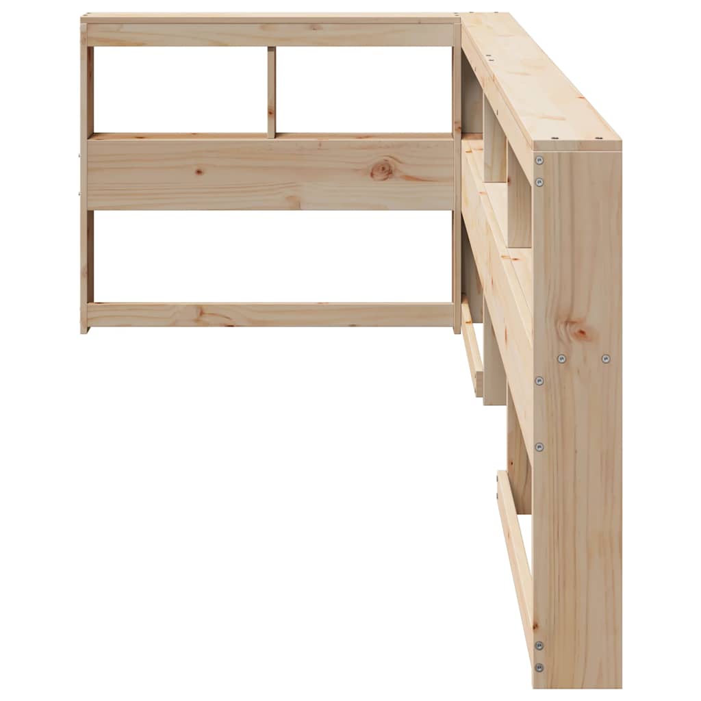 Tête de lit de bibliothèque en forme de L bois massif de pin - XIOS