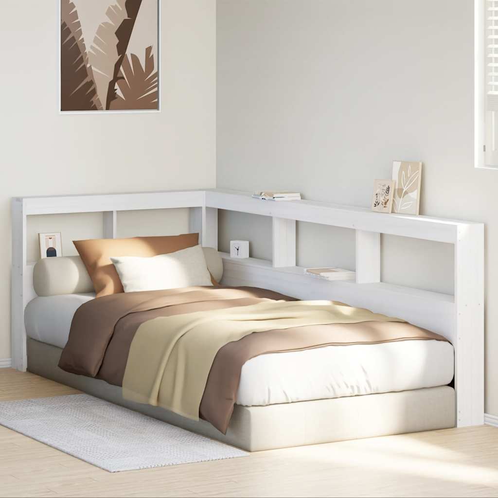 Tête de lit de bibliothèque en forme de L bois massif de pin - XIOS