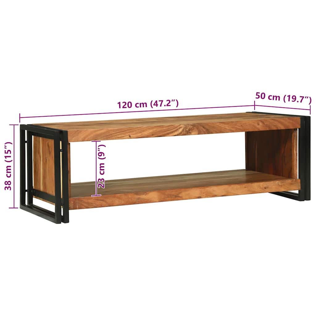 Table basse Marron 120 x 50 x 38 cm Bois d'acacia massif - XIOS