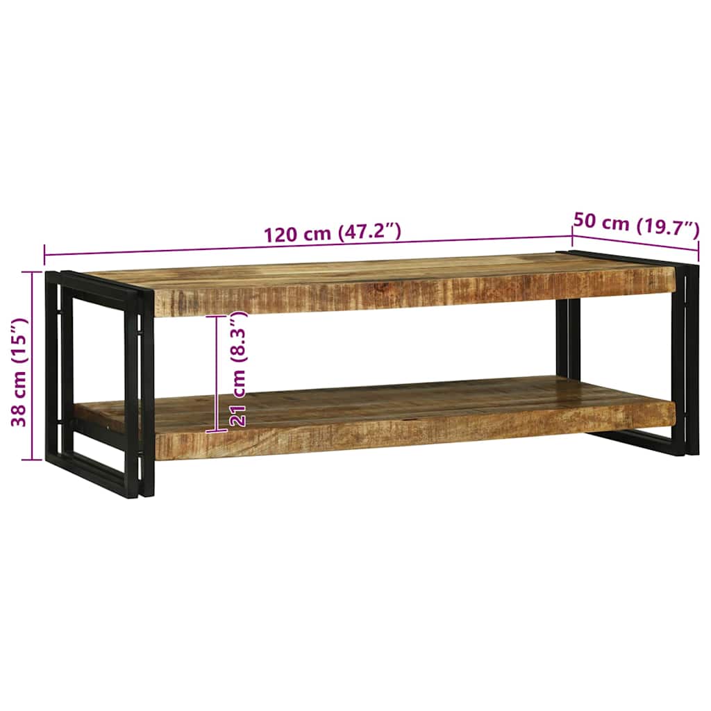 Table basse Marron 120 x 50 x 38 cm bois de manguier massif - XIOS