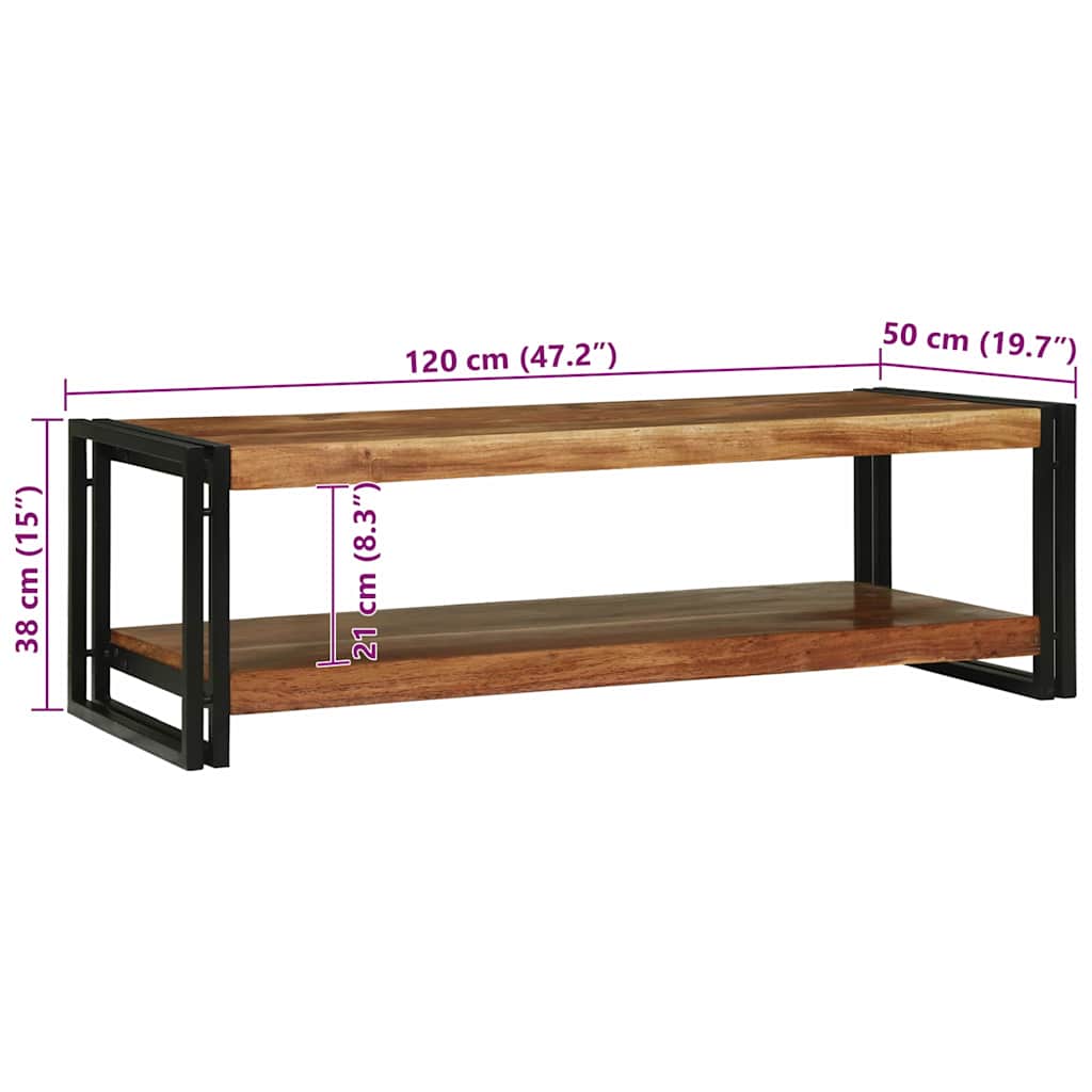 Table basse Marron 120 x 50 x 38 cm Bois d'acacia massif - XIOS