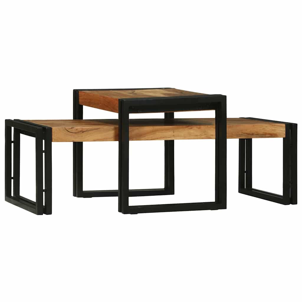 Table basse 2 pcs Marron 48 x 40 x 40 cm Bois d'acacia massif - XIOS