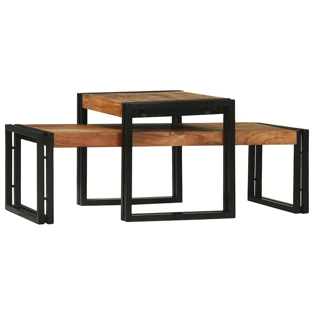 Table basse 2 pcs Marron 48 x 40 x 40 cm Bois d'acacia massif - XIOS