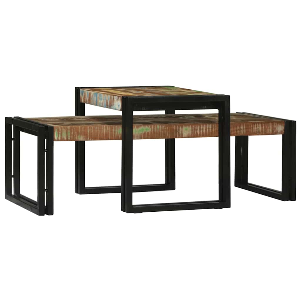 Table basse 2 pcs Multicolore bois de récupération massif - XIOS