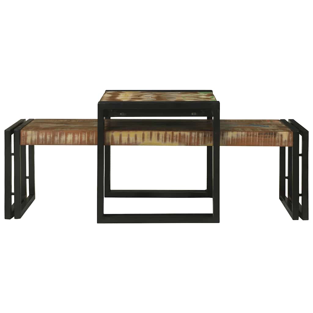 Table basse 2 pcs Multicolore bois de récupération massif - XIOS