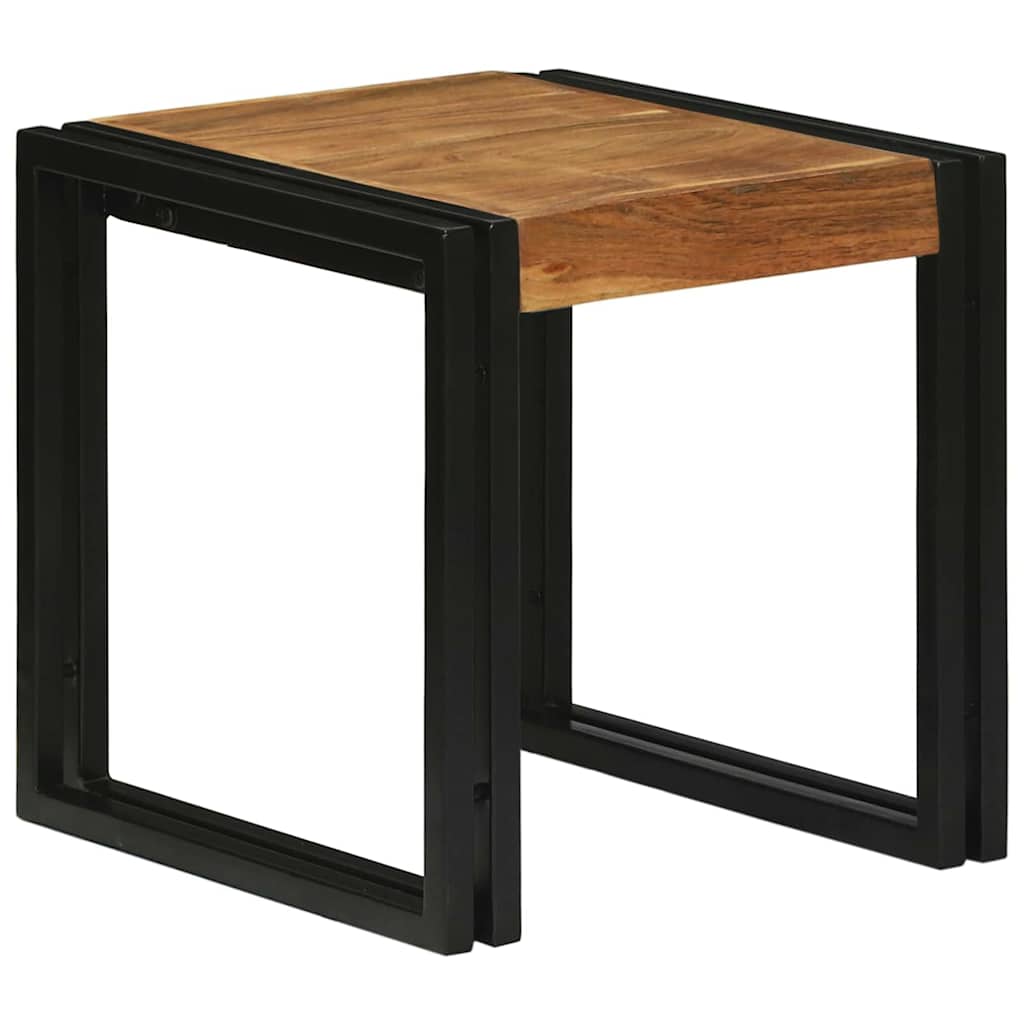 Table Gigogne 3 pcs Bois d'acacia solide et un métal - XIOS