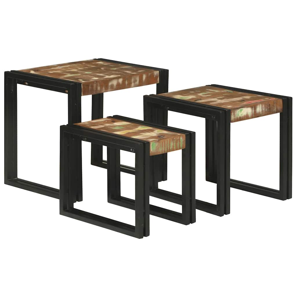 Tables gigognes 3 pcs Bois massif de récupération - XIOS