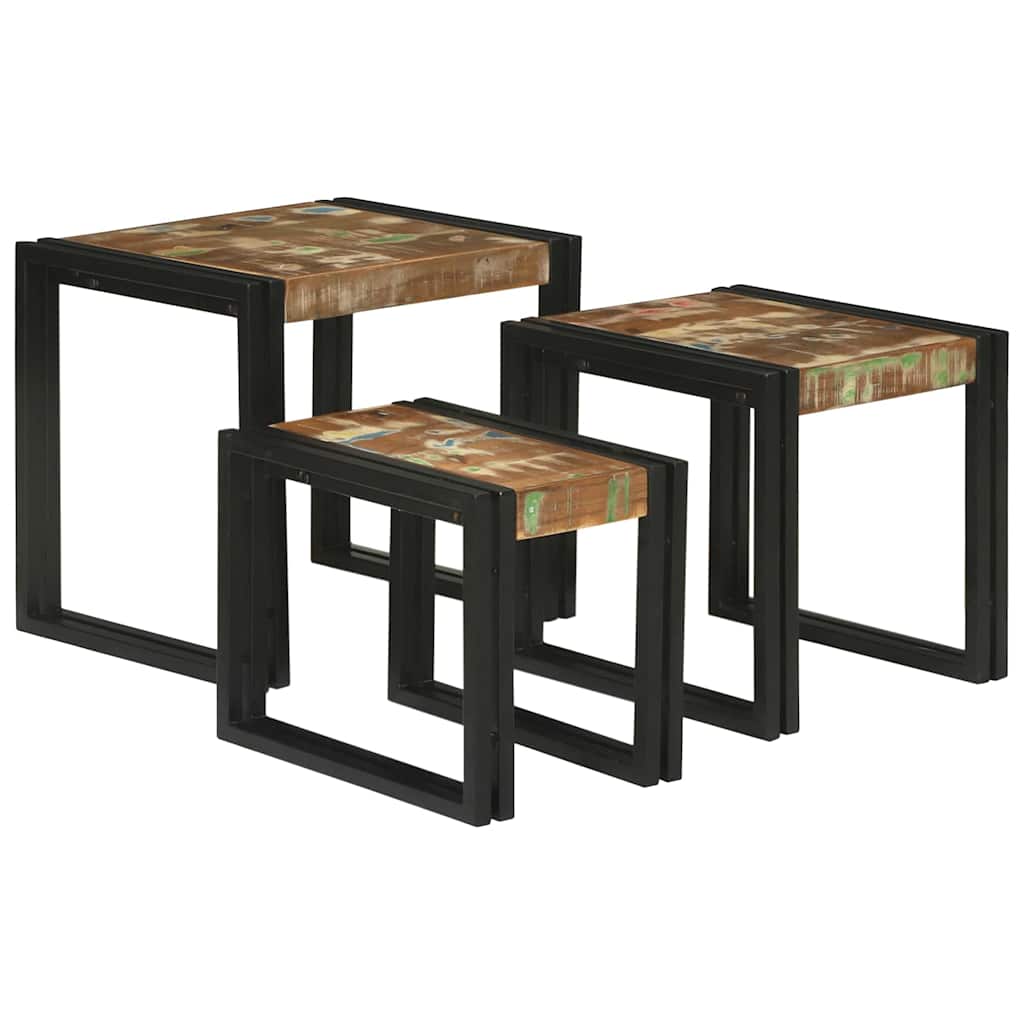 Tables gigognes 3 pcs Bois massif de récupération - XIOS