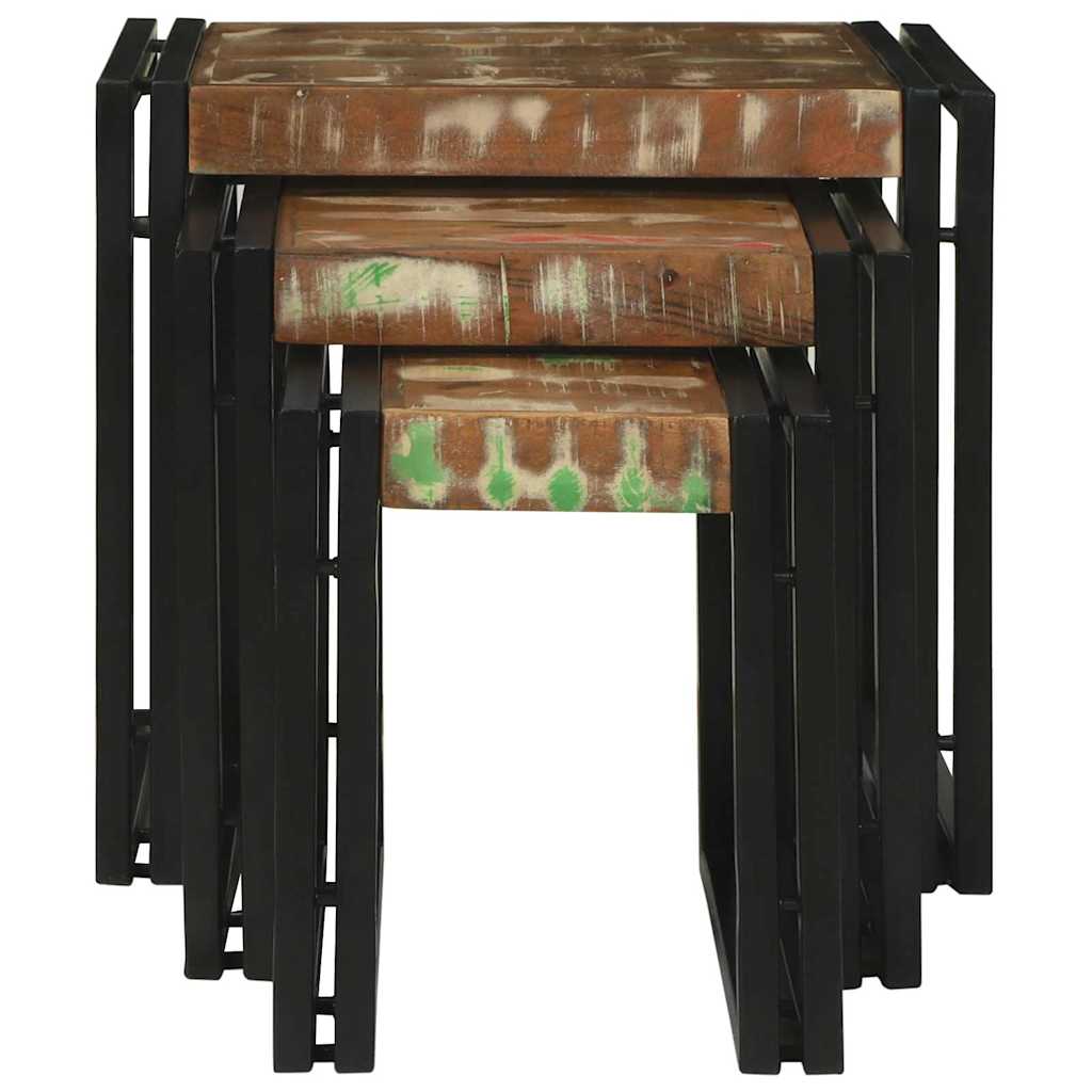 Tables gigognes 3 pcs Bois massif de récupération - XIOS