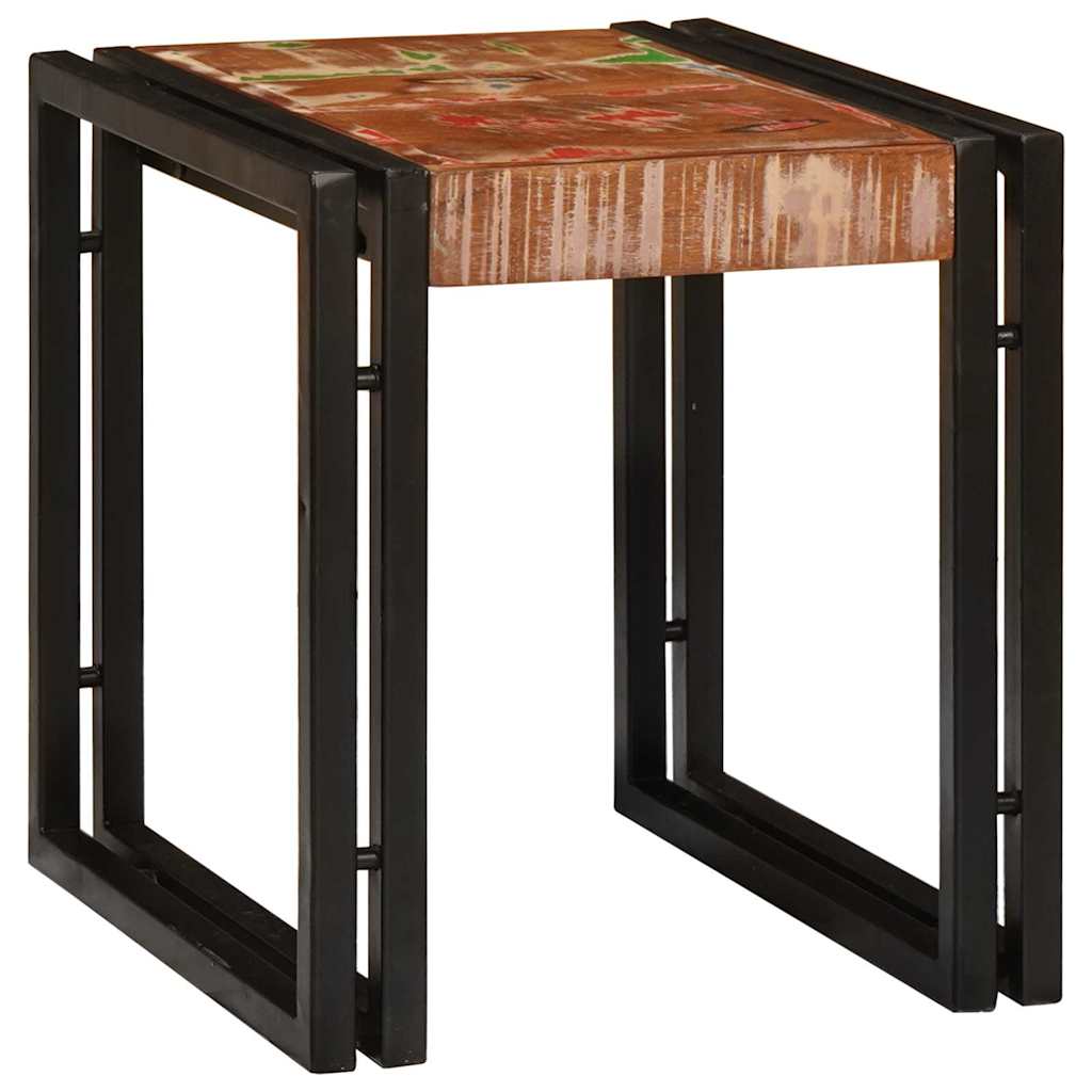 Table Gigogne 3 pcs Marron et noir bois de récupération massif - XIOS