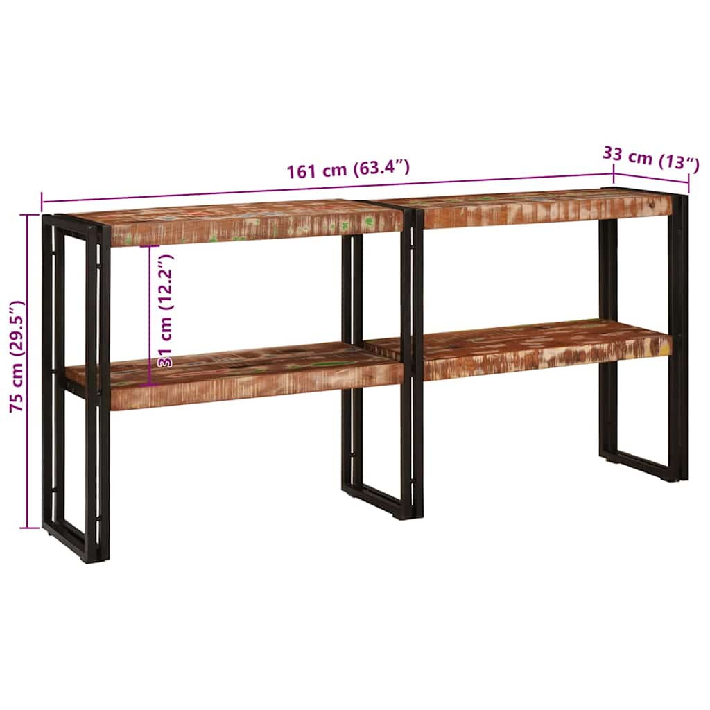 Table console Multicolore bois de récupération massif - XIOS