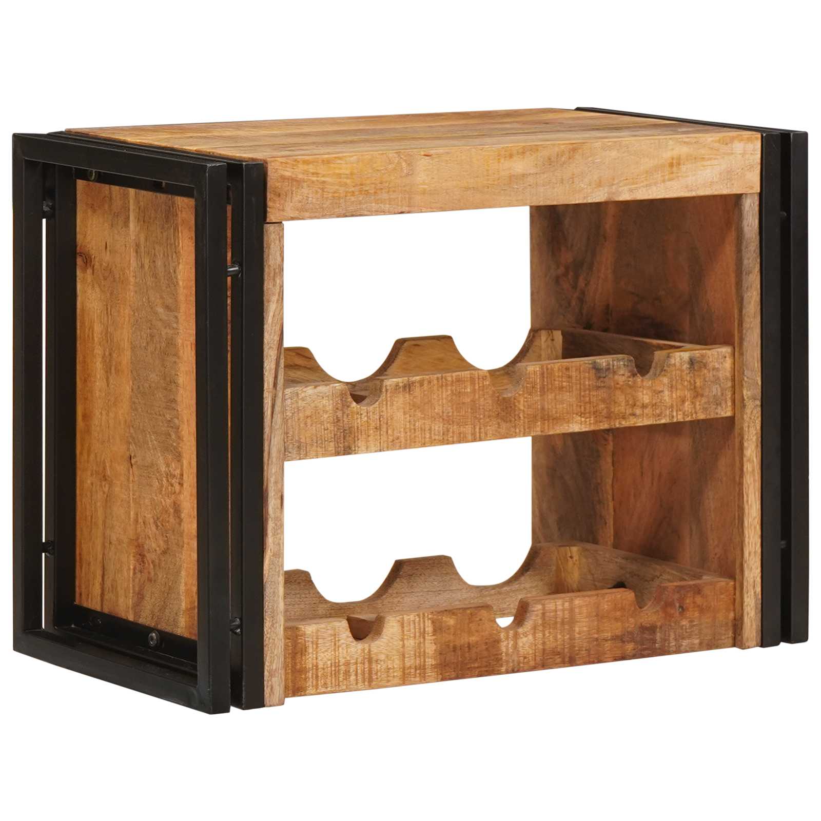 Étagère à vin Marron 60 x 45 x 33 cm Bois de mangue brut solide - XIOS