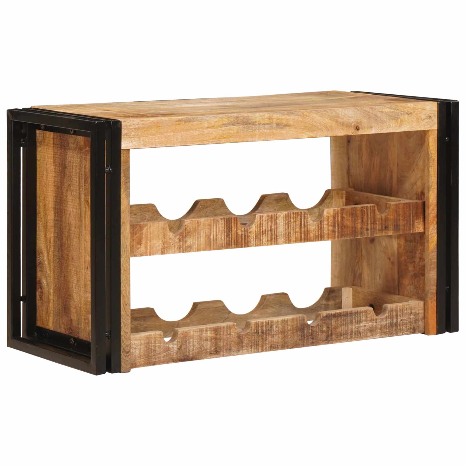 Étagère à vin Marron 80 x 45 x 33 cm Bois de mangue brut solide - XIOS
