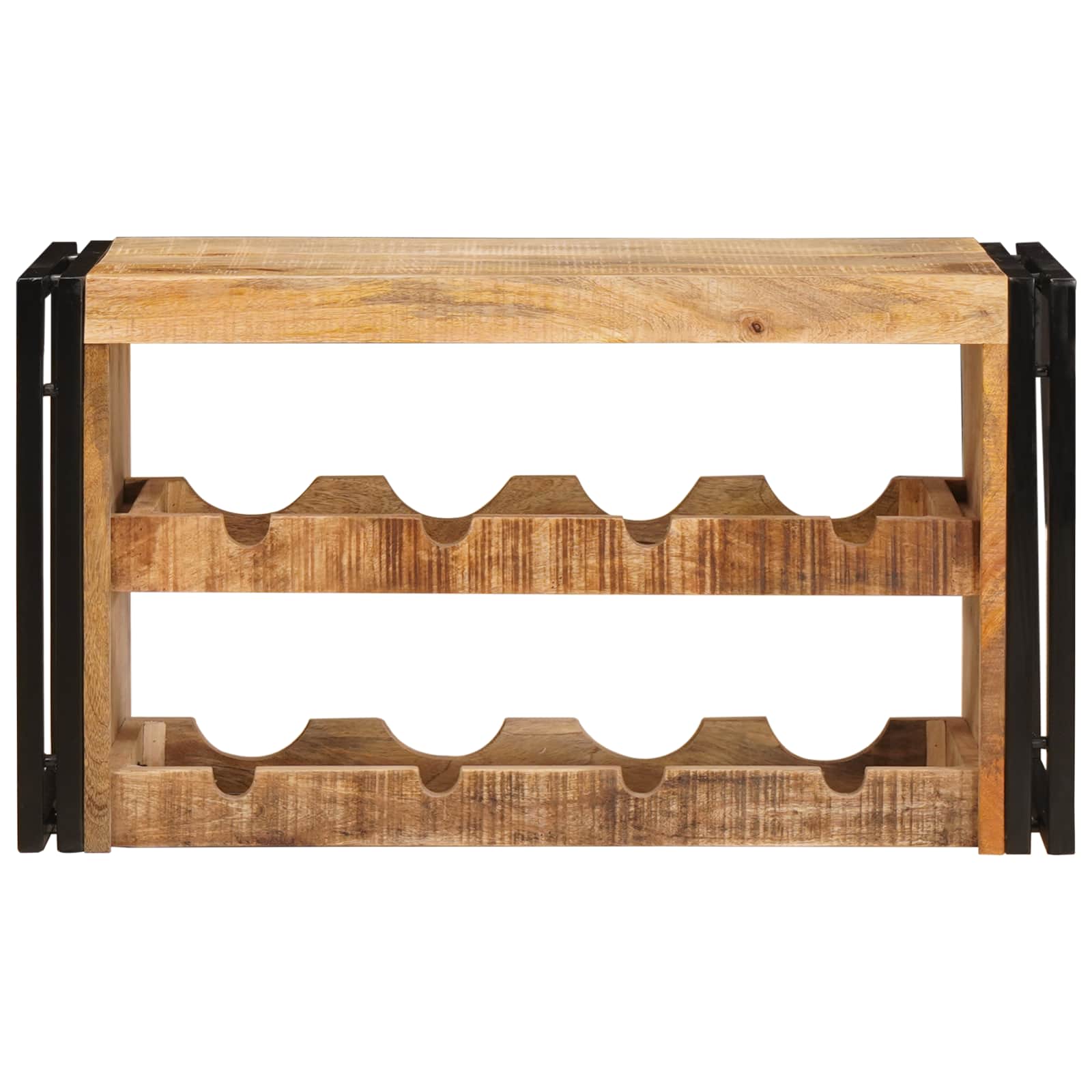 Étagère à vin Marron 80 x 45 x 33 cm Bois de mangue brut solide - XIOS