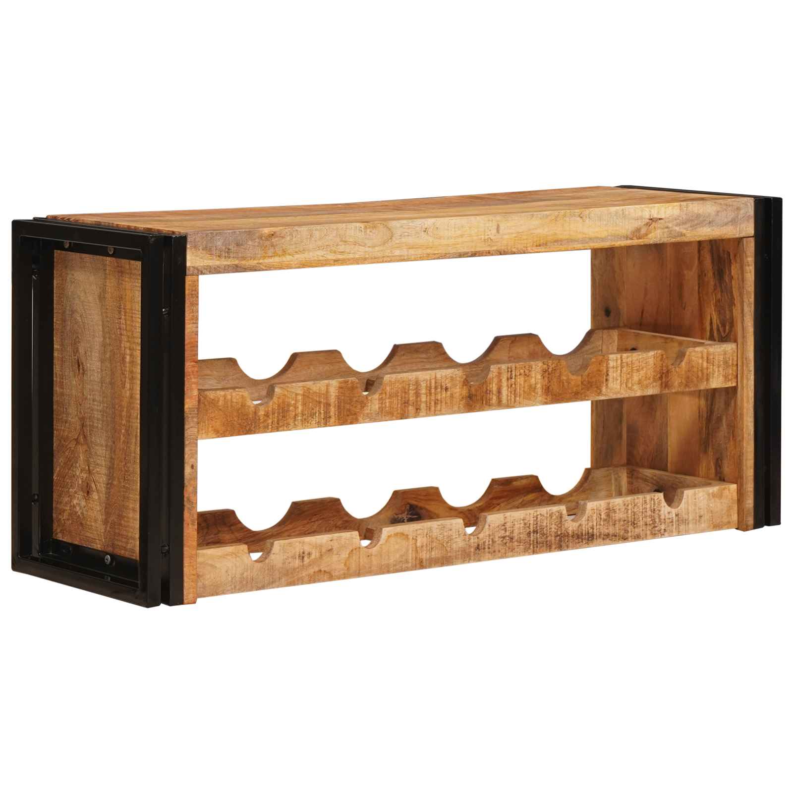 Étagère à vin 100 x 45 x 33 cm Bois de mangue brut solide - XIOS