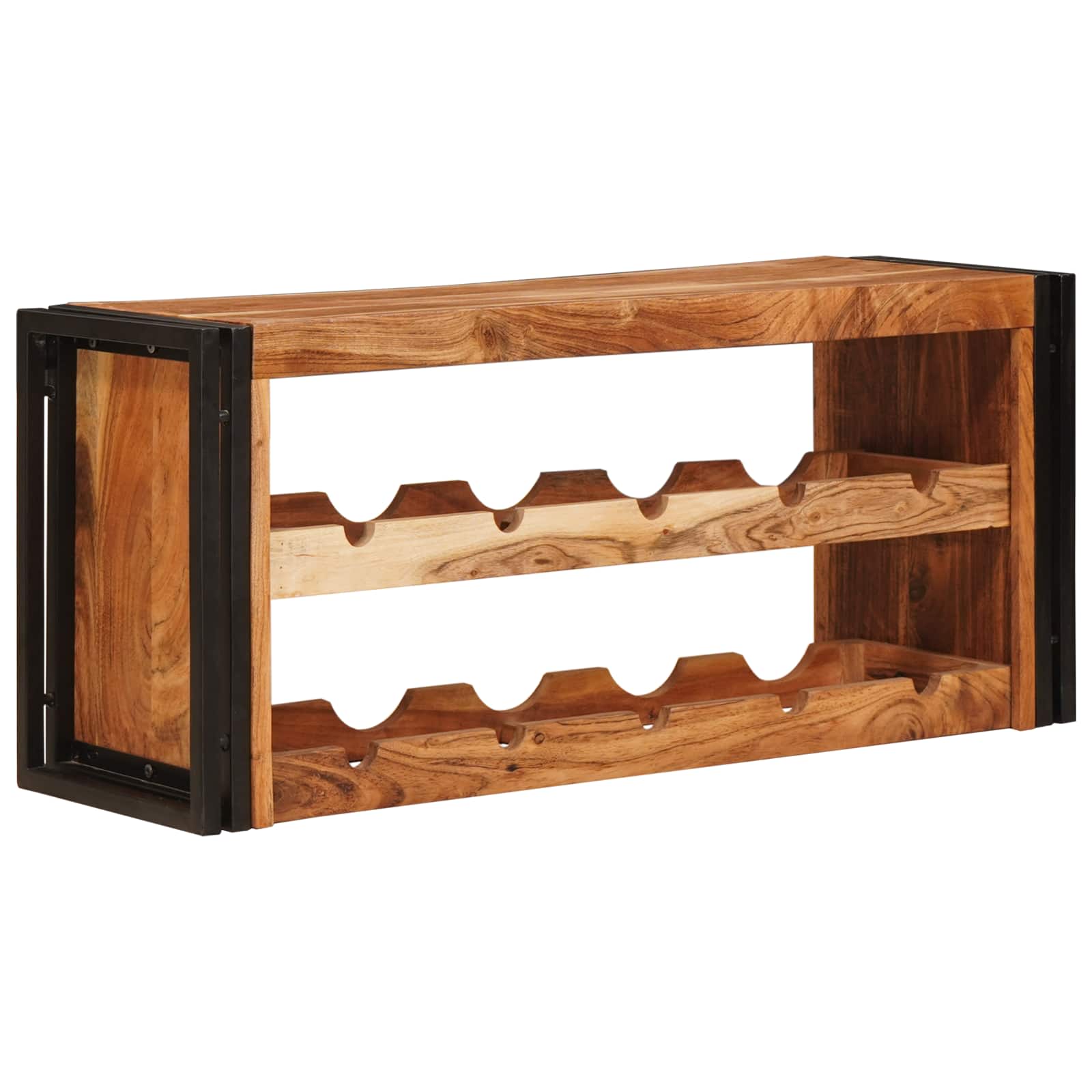 Étagère à vin Marron 100 x 45 x 33 cm Bois d'Acacia Massif - XIOS