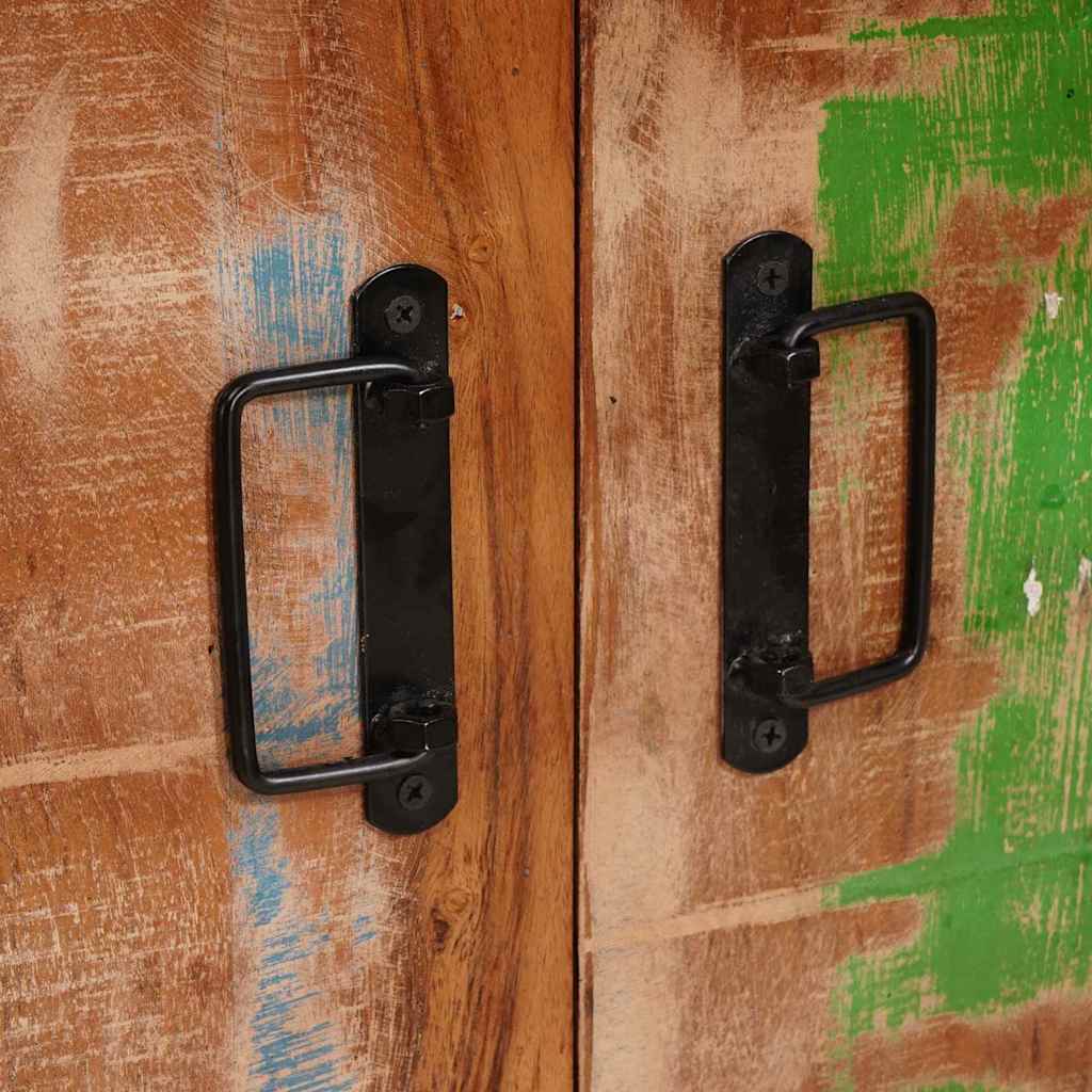 Highboard avec portes Marron Bois Recyclé Massif et Métal