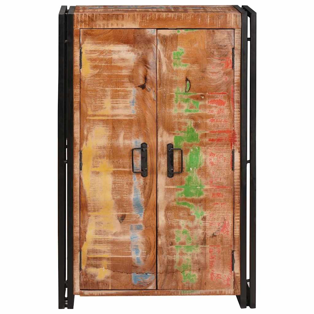 Highboard avec portes Marron Bois Recyclé Massif et Métal