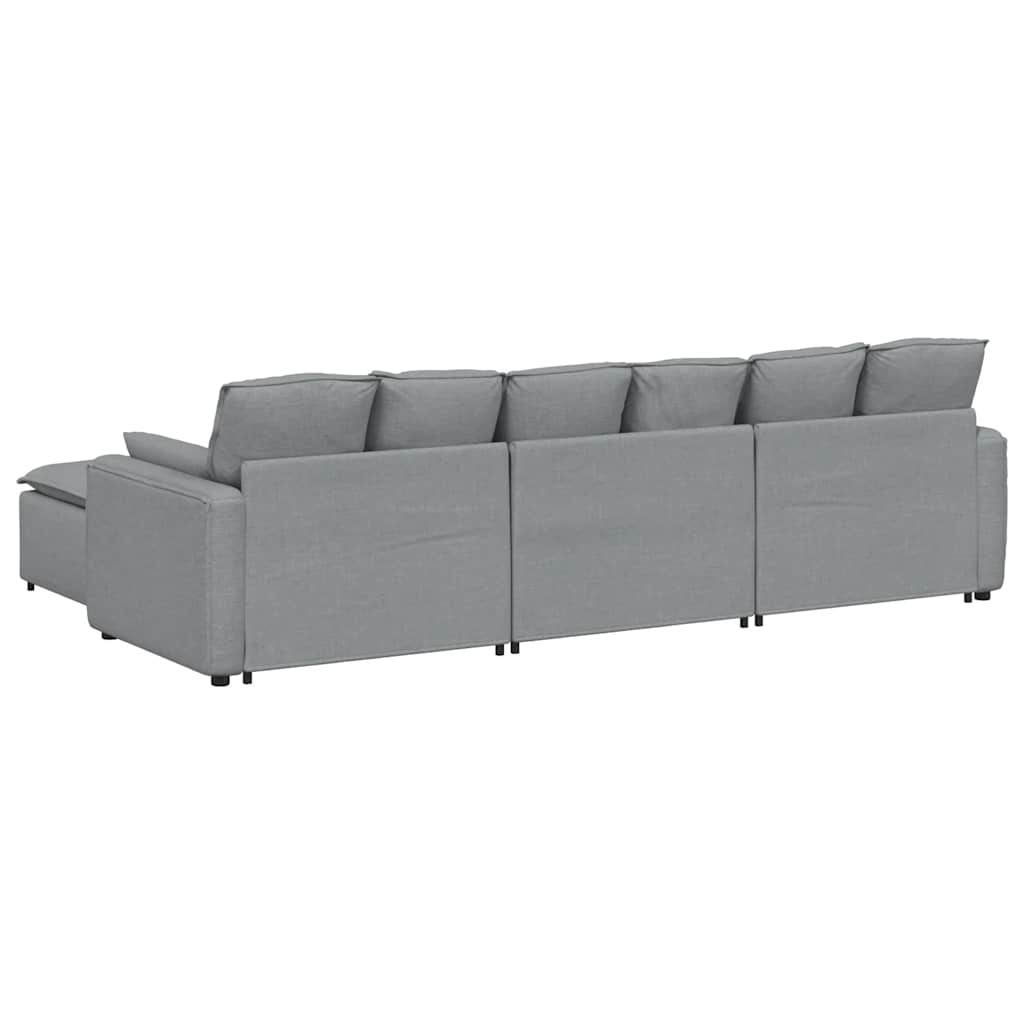 Canapé modulable avec repose-pieds et coussins gris clair - XIOS