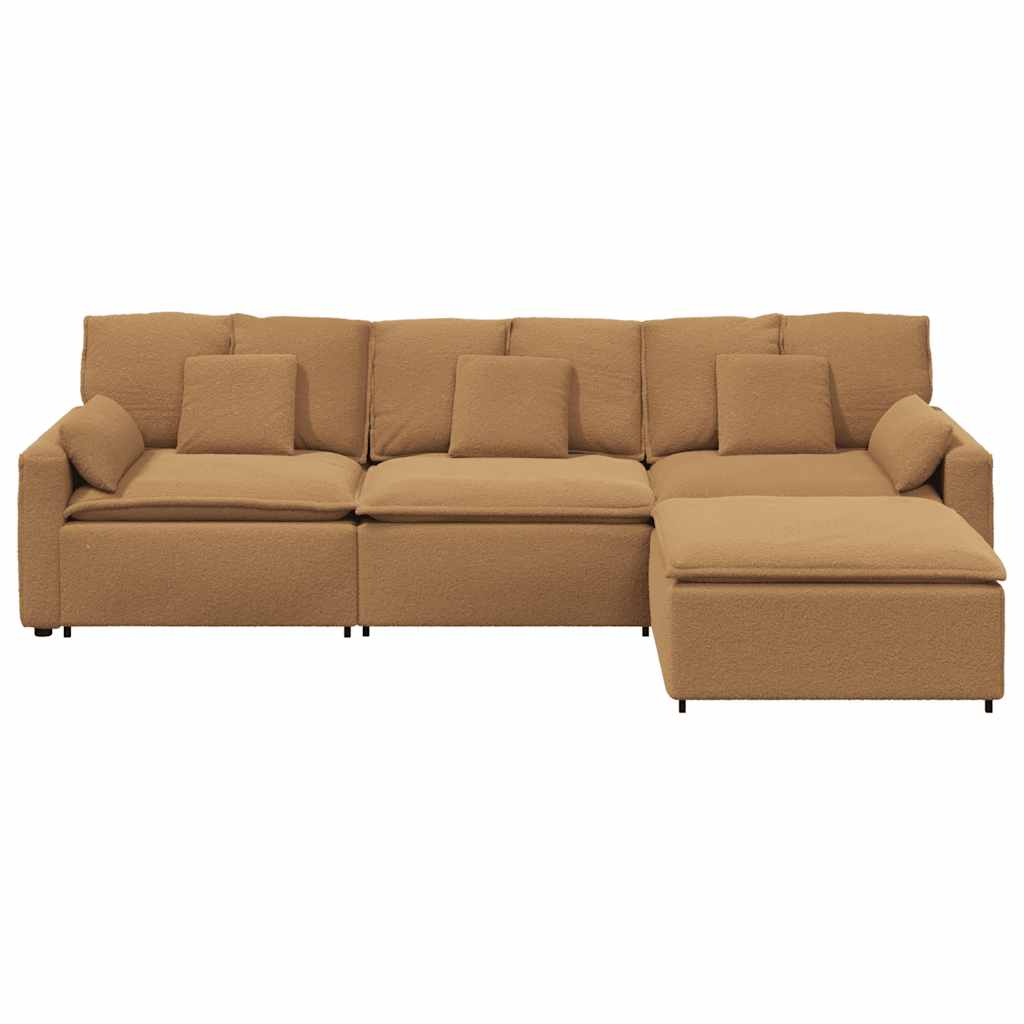 Canapé modulable avec repose-pieds et coussins beige - XIOS