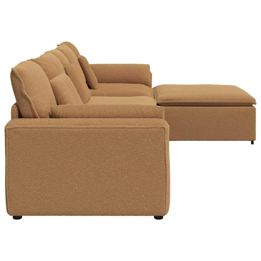 Canapé modulable avec repose-pieds et coussins beige - XIOS