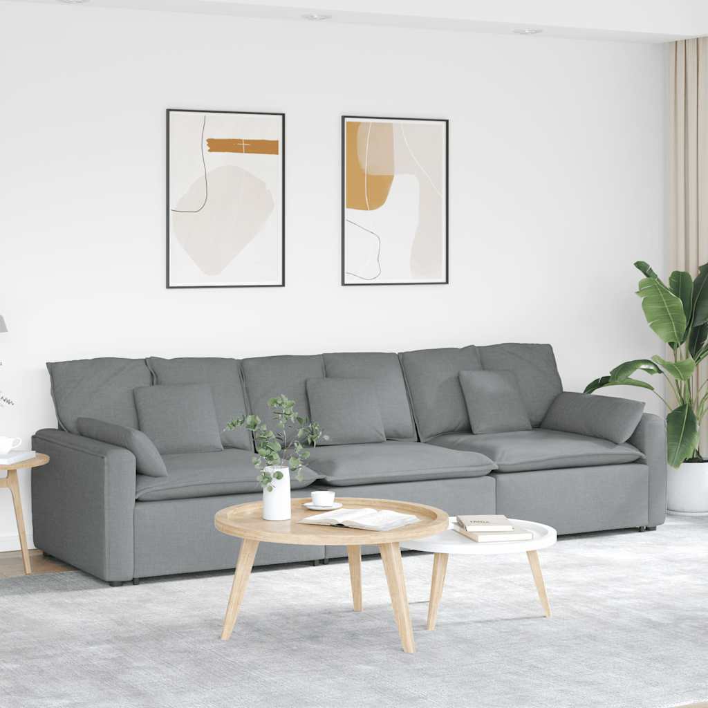 Canapé modulable avec coussins gris clair - XIOS