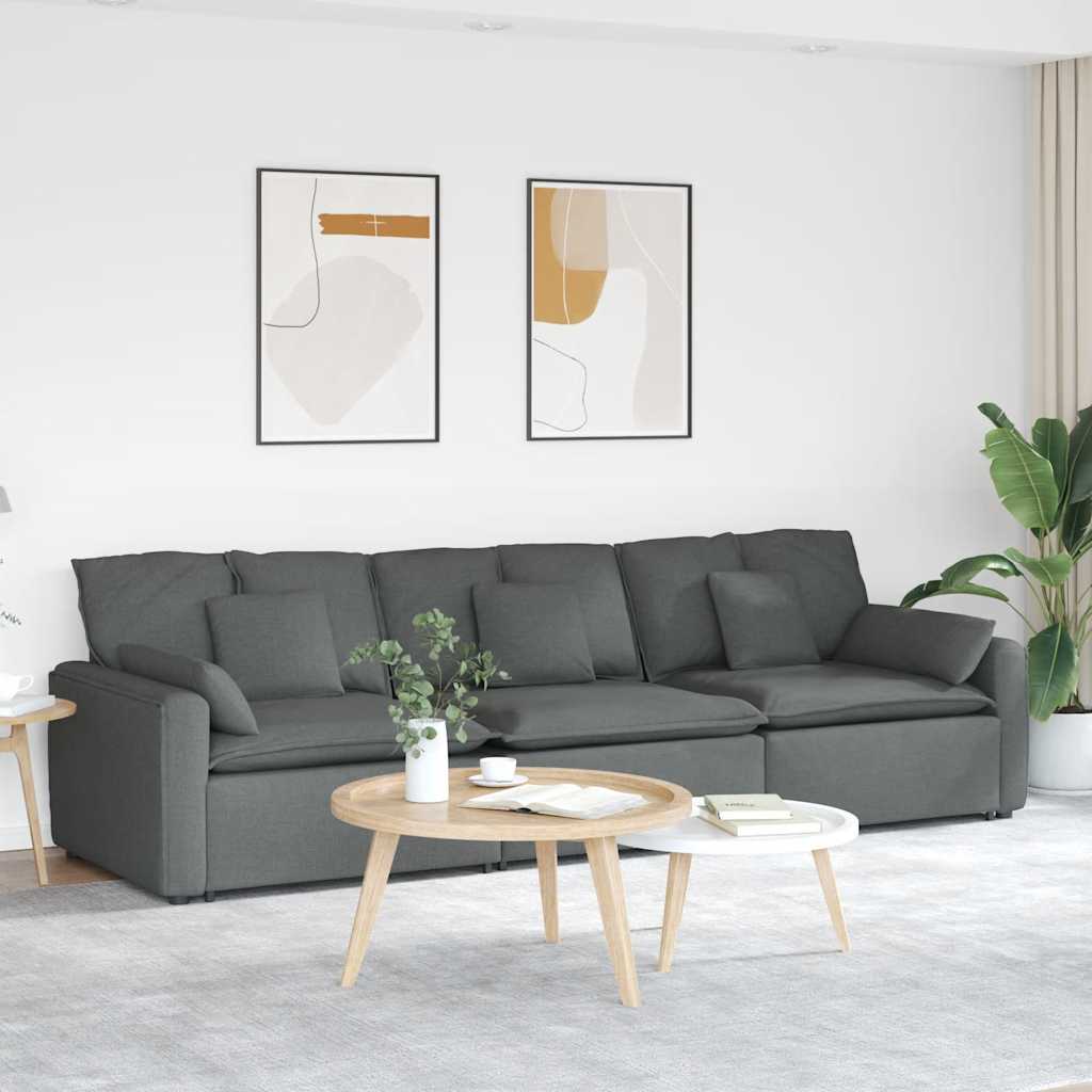 Canapé modulable avec coussins gris foncé - XIOS