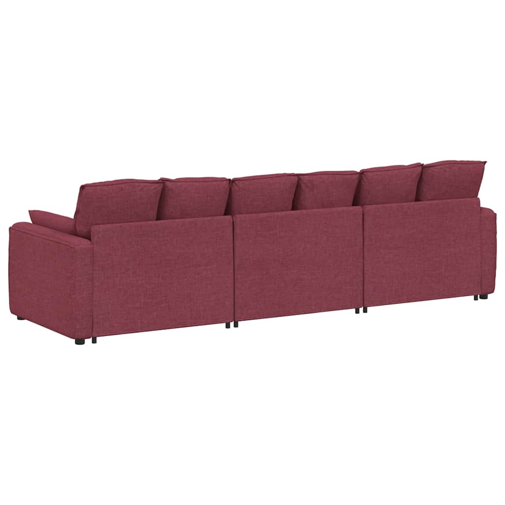 Canapé modulable avec coussins rouge bordeaux - XIOS