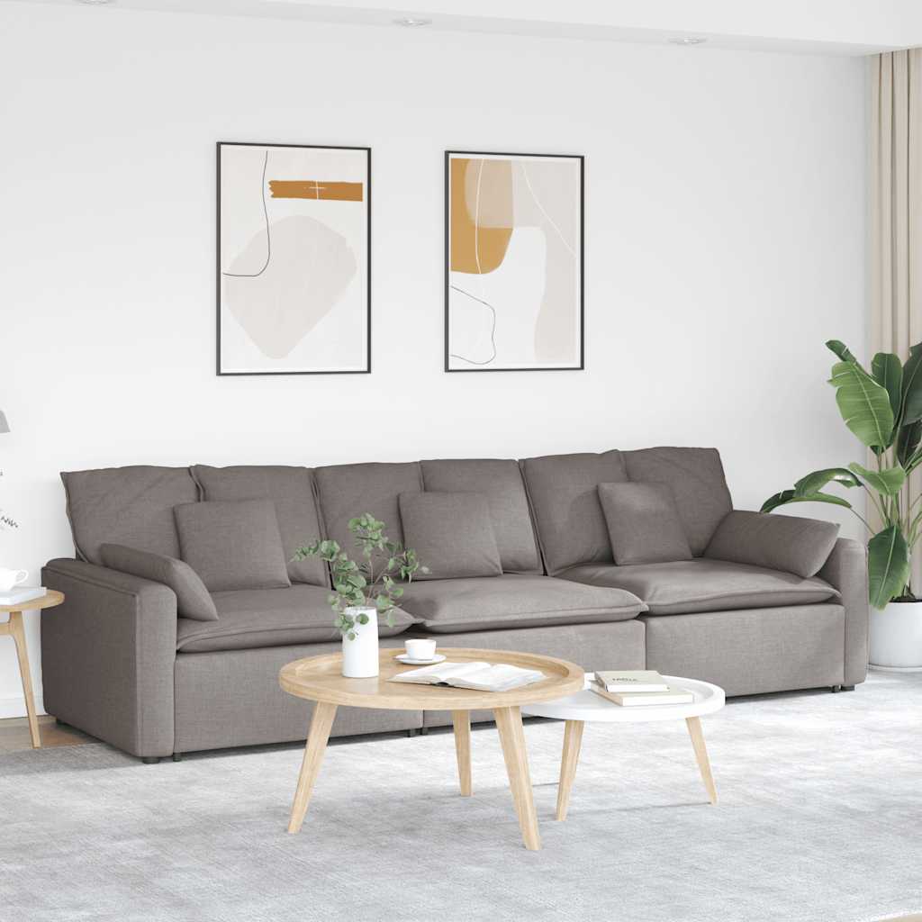 Canapé modulable avec coussins taupe - XIOS