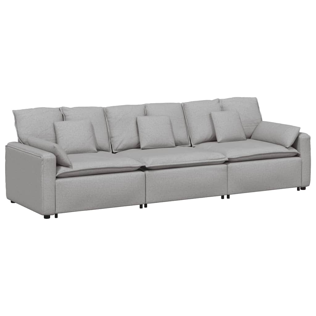 Canapé modulable avec coussins gris nuage - XIOS