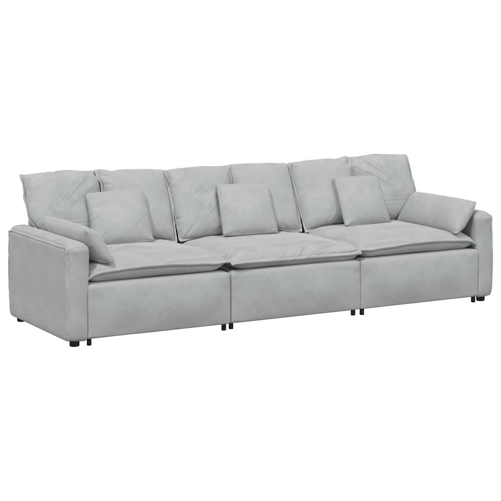 Canapé modulable avec coussins gris clair - XIOS