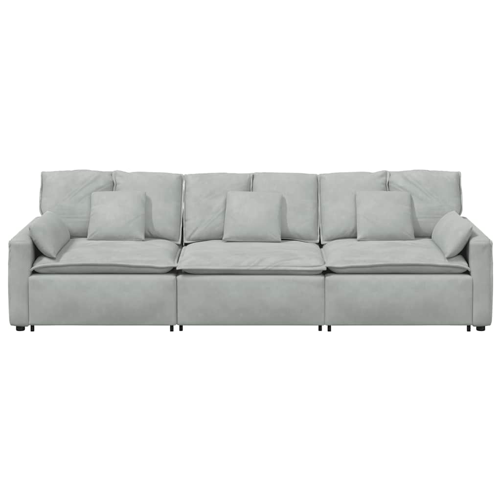 Canapé modulable avec coussins gris clair - XIOS