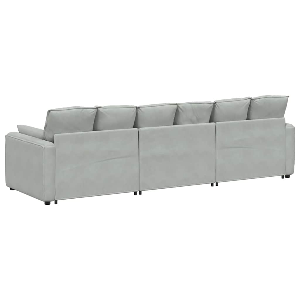 Canapé modulable avec coussins gris clair - XIOS