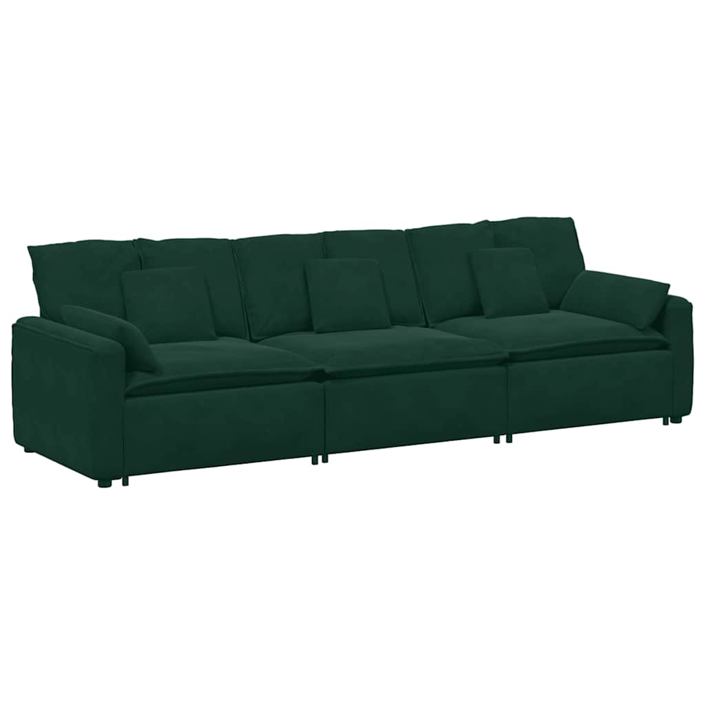 Canapé modulable avec coussins vert foncé - XIOS