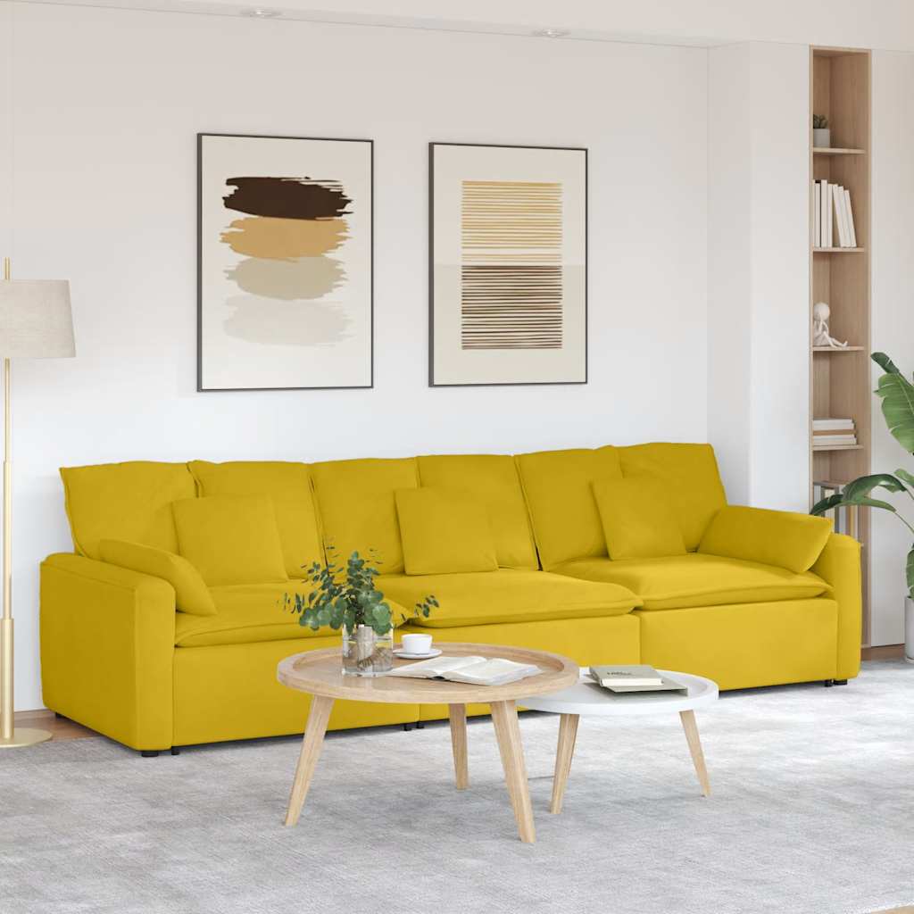 Canapé modulable avec coussins jaunes - XIOS