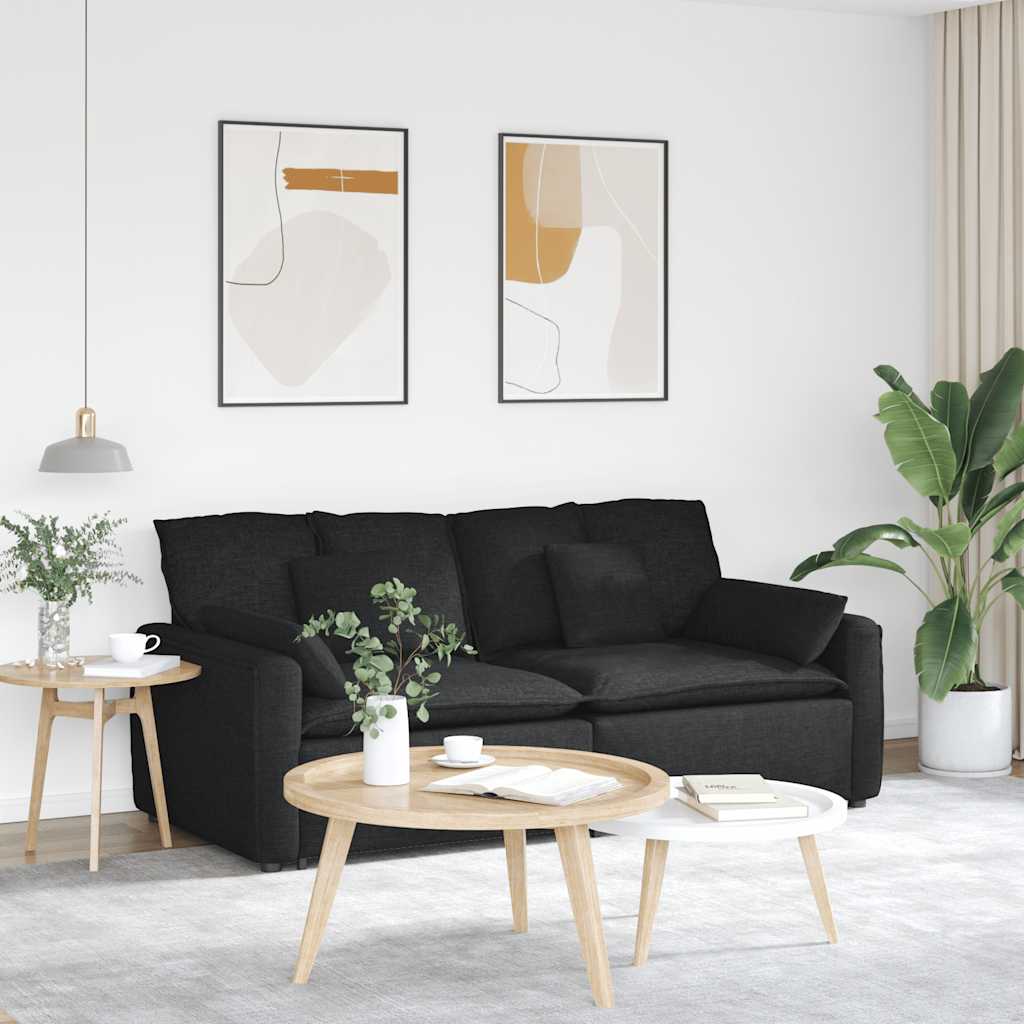 Canapé modulable avec coussins noirs - XIOS