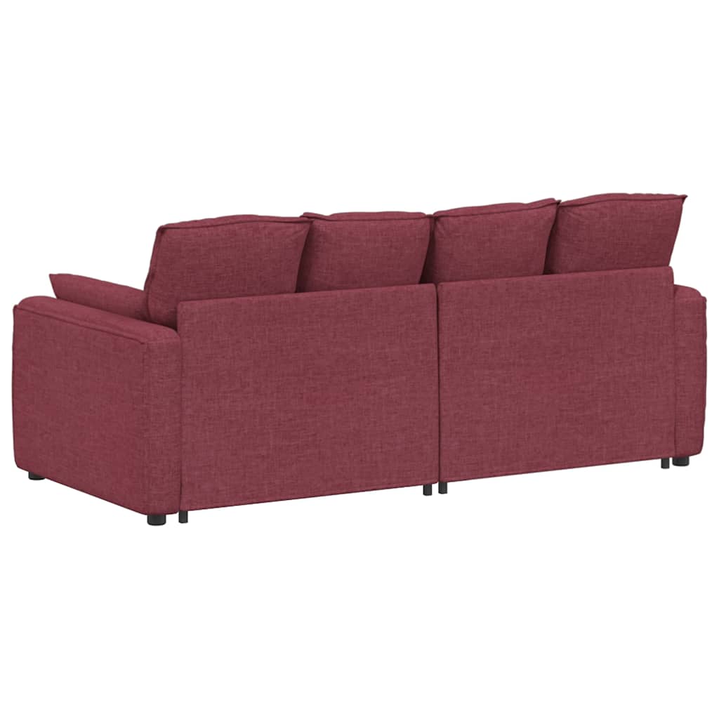 Canapé modulable avec coussins rouge bordeaux - XIOS
