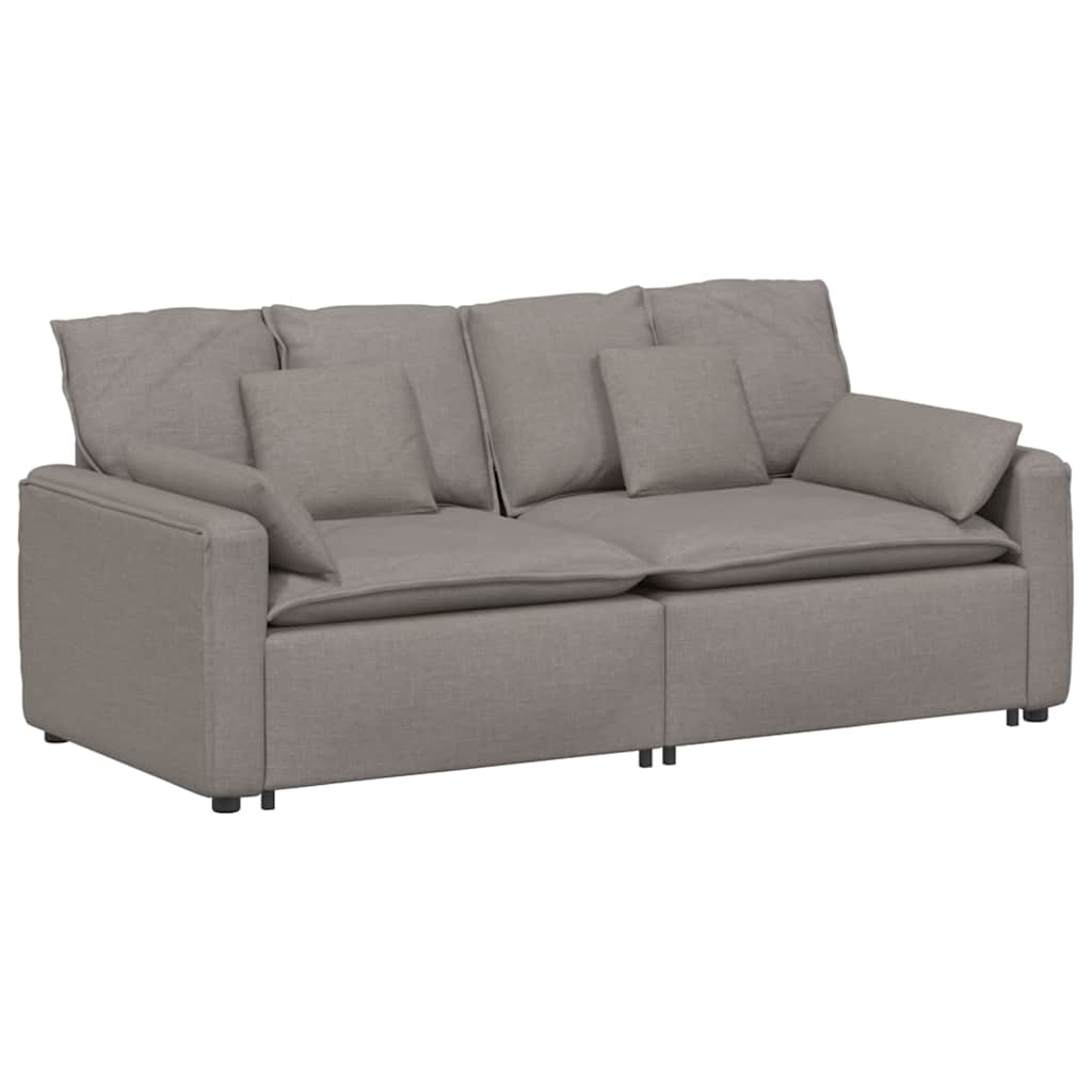 Canapé modulable avec coussins taupe - XIOS