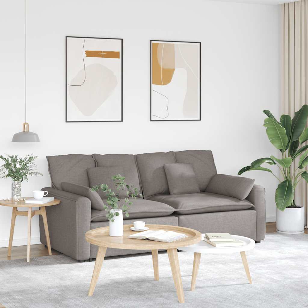 Canapé modulable avec coussins taupe - XIOS