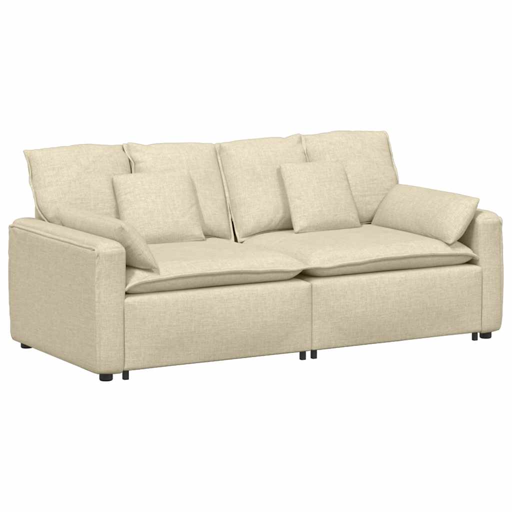 Canapé modulable avec coussins couleur crème - XIOS