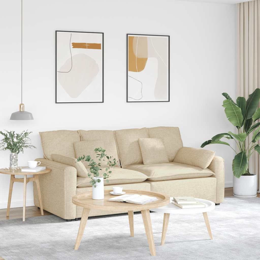 Canapé modulable avec coussins couleur crème - XIOS