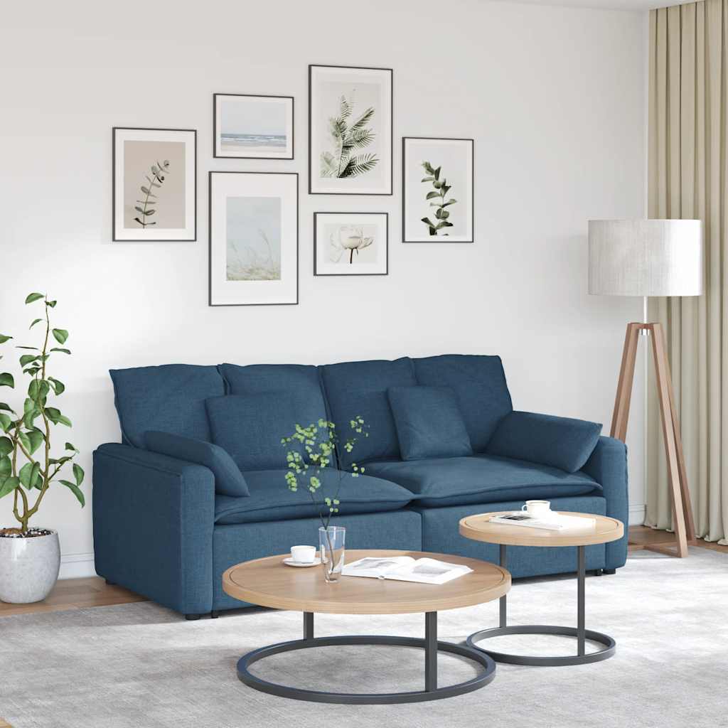 Canapé modulable avec coussins bleus - XIOS