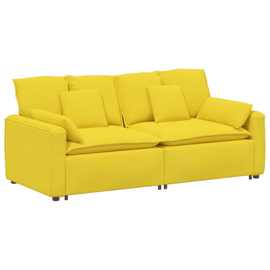 Canapé modulable avec coussins jaune clair - XIOS