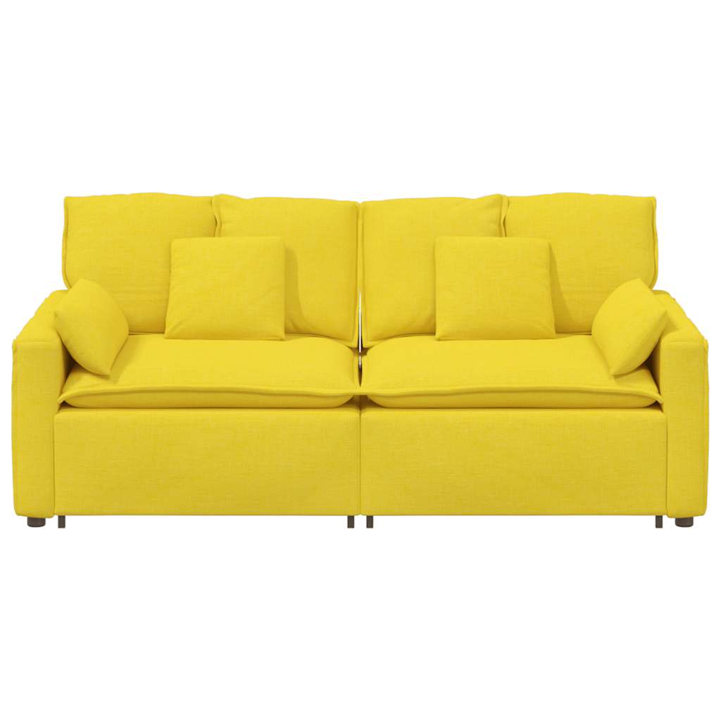 Canapé modulable avec coussins jaune clair - XIOS