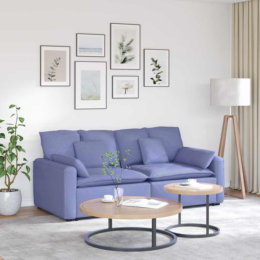 Canapé modulable avec coussins bleu jean - XIOS