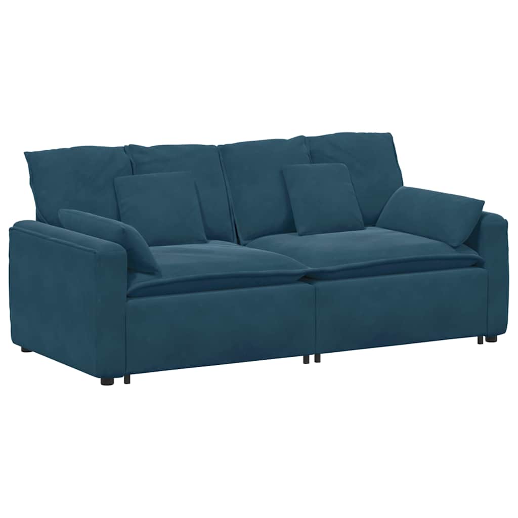 Canapé modulable avec coussins bleus - XIOS