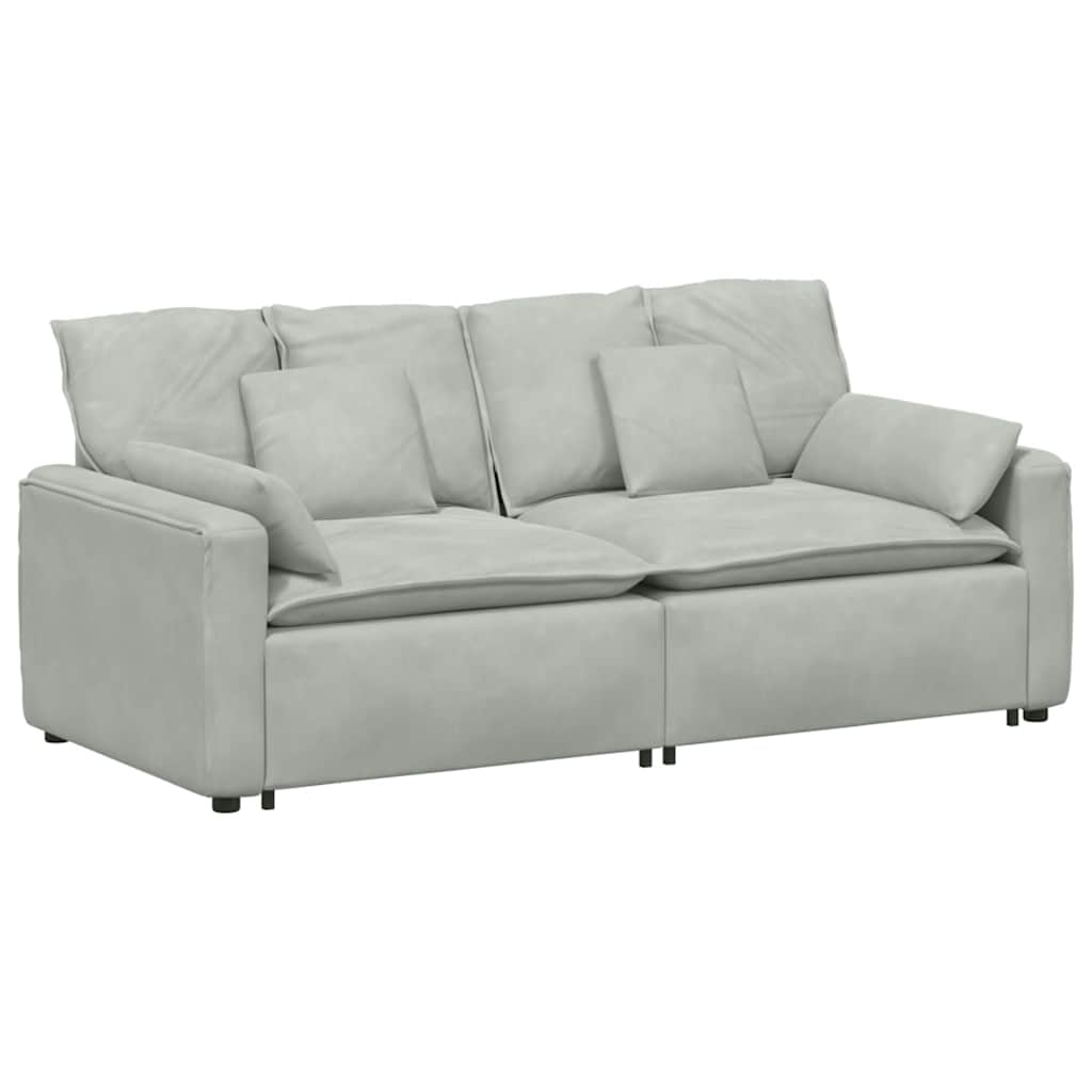 Canapé modulable avec coussins gris clair - XIOS