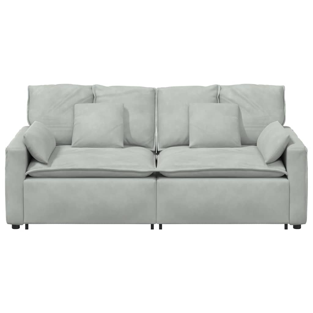 Canapé modulable avec coussins gris clair - XIOS